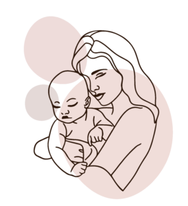 Dessin maman bébé calin